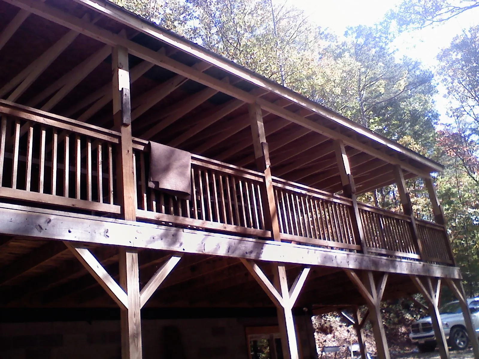 Timber framing under a new elevated porch and deck — Roof Leak Repair in Kingston Springs by Roofing Brothers